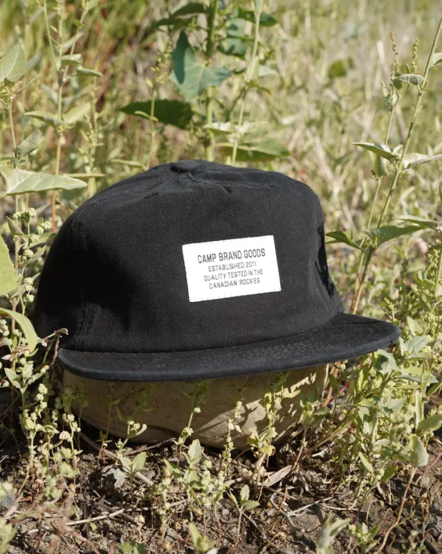 Type Face 5 Panel Cap - Black sold by Camp Brand Goods