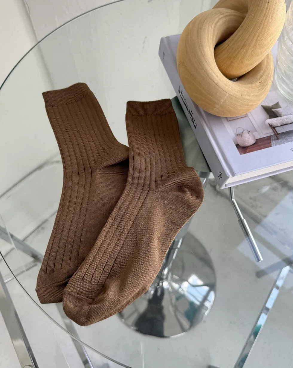 Her Socks Dark Tan sold by Camp Brand Goods product image thumbnail 3
