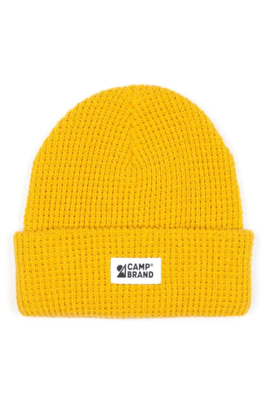 Mountain Logo Waffle Toque // Saffron sold by Camp Brand Goods