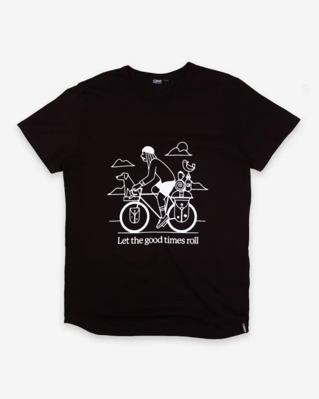 Let The Good Times Roll Curved Hem T-Shirt sold by Camp Brand Goods