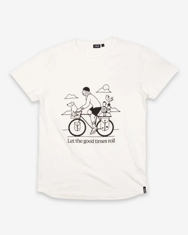Let The Good Times Roll Curved Hem T-Shirt sold by Camp Brand Goods