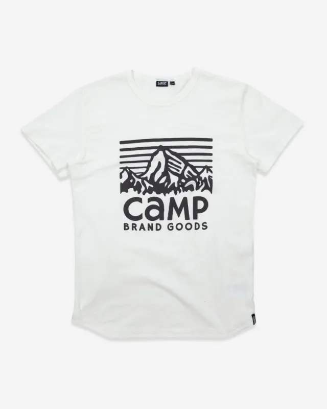 Heritage Logo Curved Hem T-Shirt sold by Camp Brand Goods