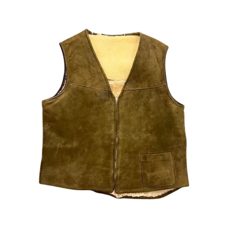 Suede Vintage Fur Vest sold by Surplus Market
