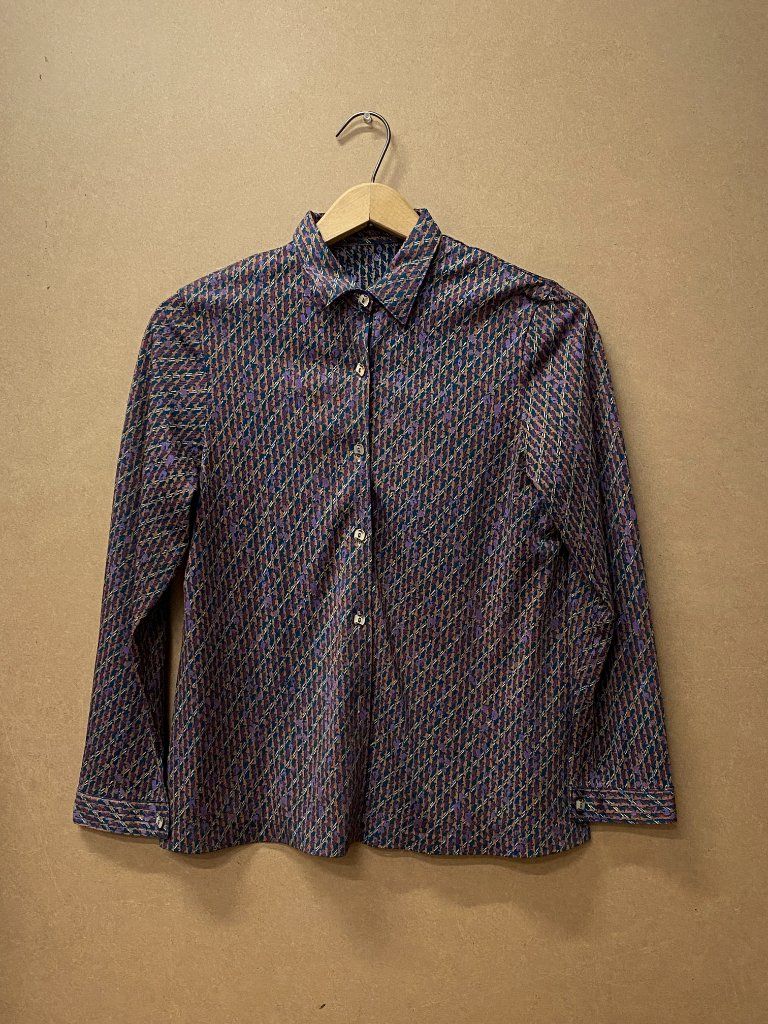 70's Patterned Button-up with Decorative Square Buttons sold by Surplus Market product image thumbnail 2