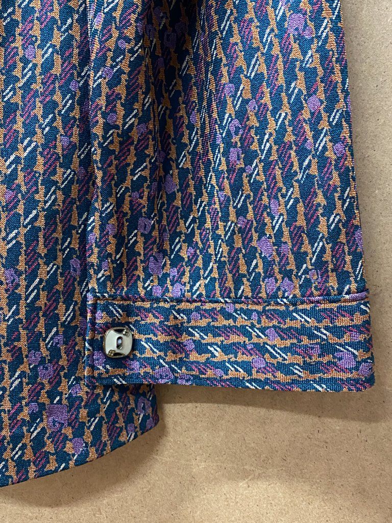 70's Patterned Button-up with Decorative Square Buttons sold by Surplus Market product image thumbnail 3