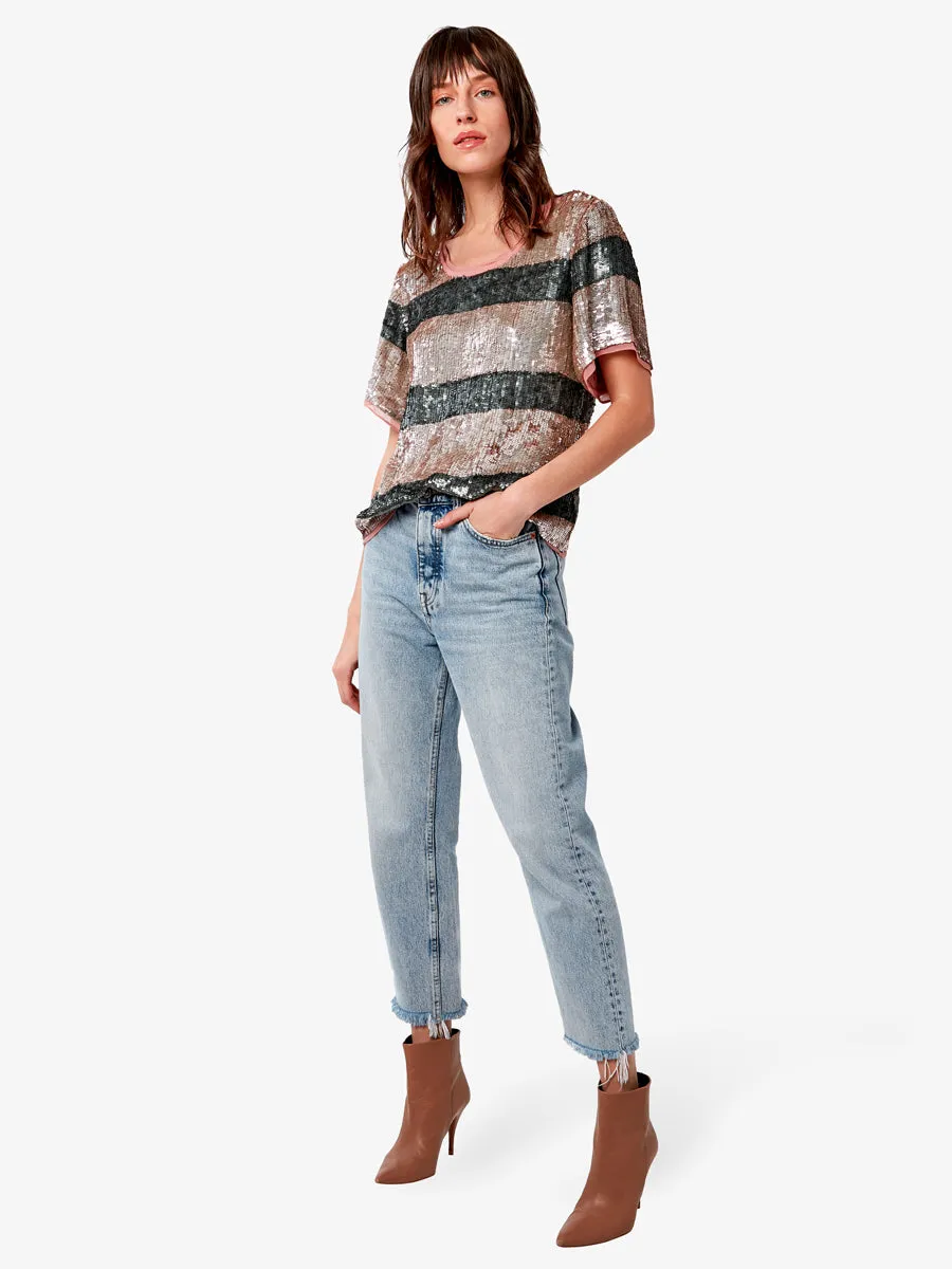 THE SEQUIN RUGBY TEE sold by AS by DF