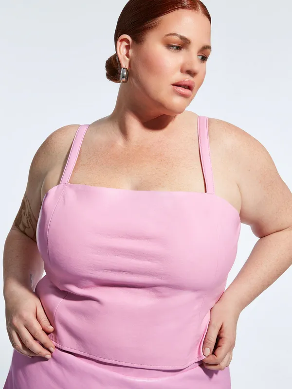 CURVE CLEMENTINE RECYCLED LEATHER TOP made by AS by DF