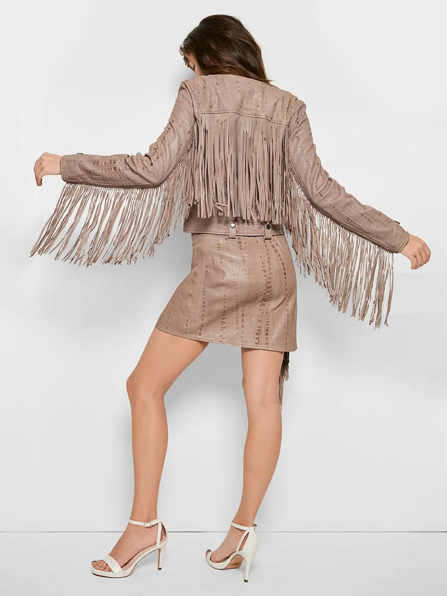 ONE LOVE FRINGE MOTO JACKET sold by AS by DF product image thumbnail 3