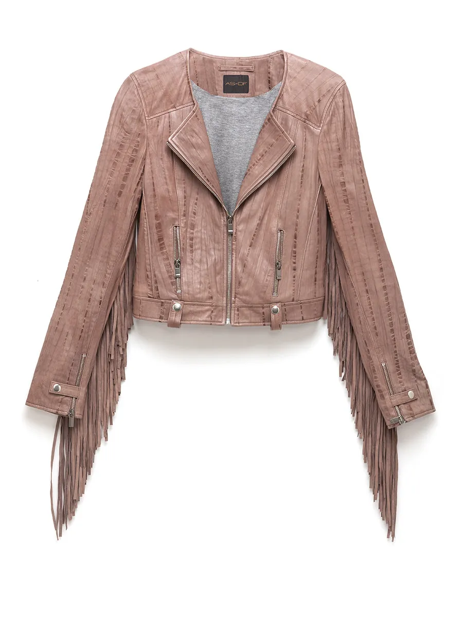 ONE LOVE FRINGE MOTO JACKET sold by AS by DF product image thumbnail 4