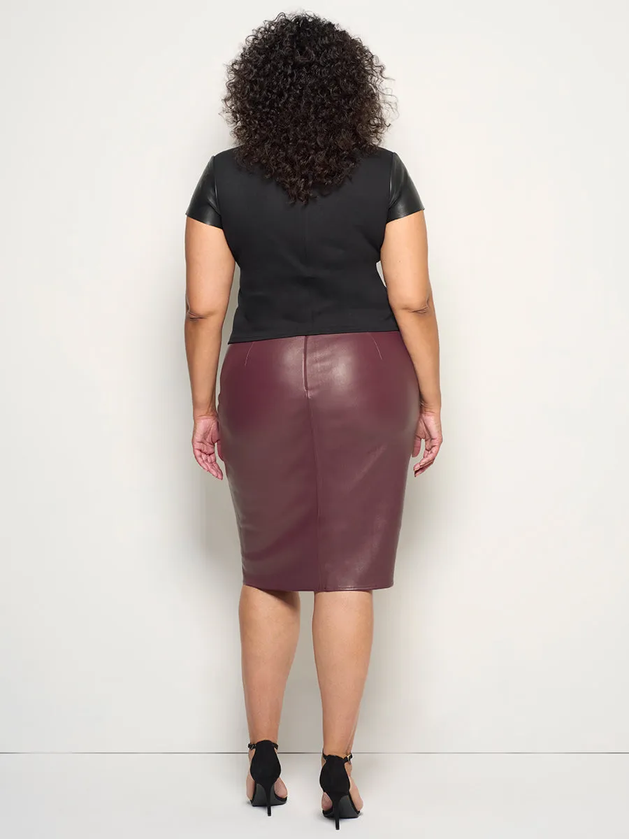 CURVE CLAUDE STRETCH LEATHER SKIRT sold by AS by DF product image thumbnail 4