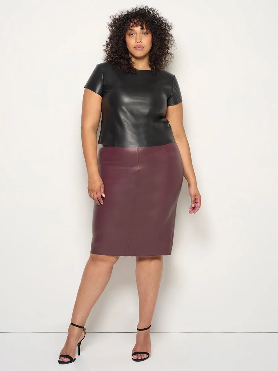 CURVE CLAUDE STRETCH LEATHER SKIRT sold by AS by DF
