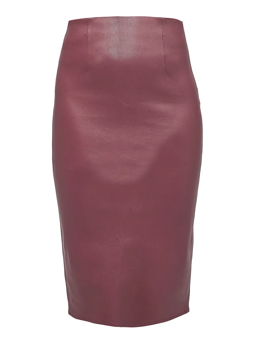 CURVE CLAUDE STRETCH LEATHER SKIRT sold by AS by DF product image thumbnail 5