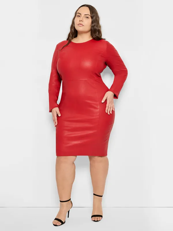 CURVE MRS. SMITH STRETCH LEATHER DRESS made by AS by DF