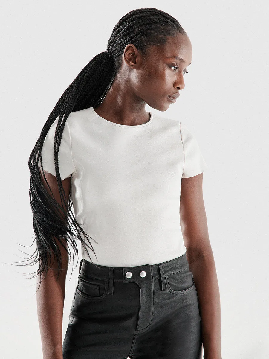 BRANDO STRETCH LEATHER TEE sold by AS by DF