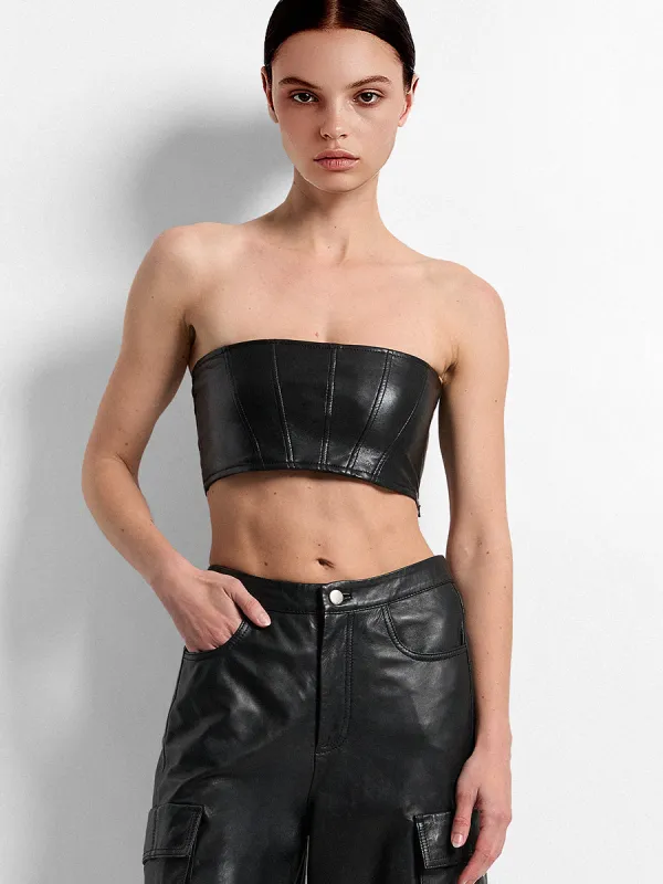 MAGRA RECYCLED LEATHER TOP made by AS by DF