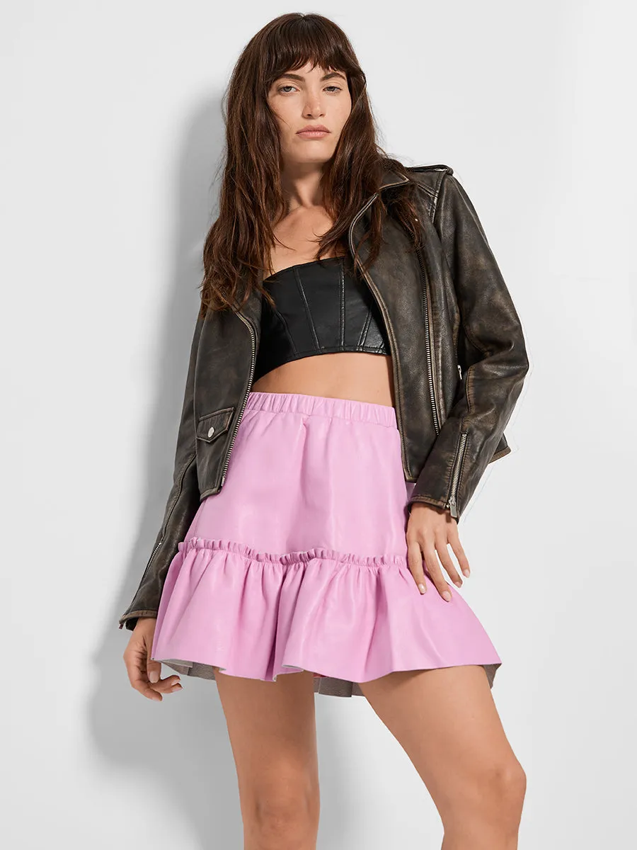 CLEMENTINE RECYCLED LEATHER SKIRT sold by AS by DF