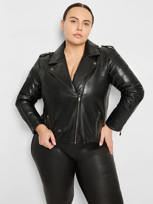 CURVE CULT RECYCLED LEATHER JACKET made by AS by DF