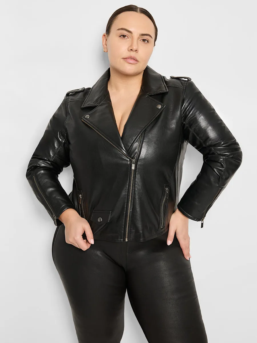 CURVE CULT RECYCLED LEATHER JACKET sold by AS by DF
