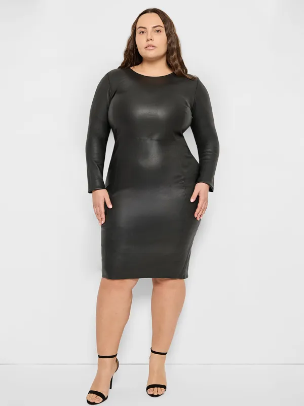 CURVE MRS. SMITH STRETCH LEATHER DRESS sold by AS by DF