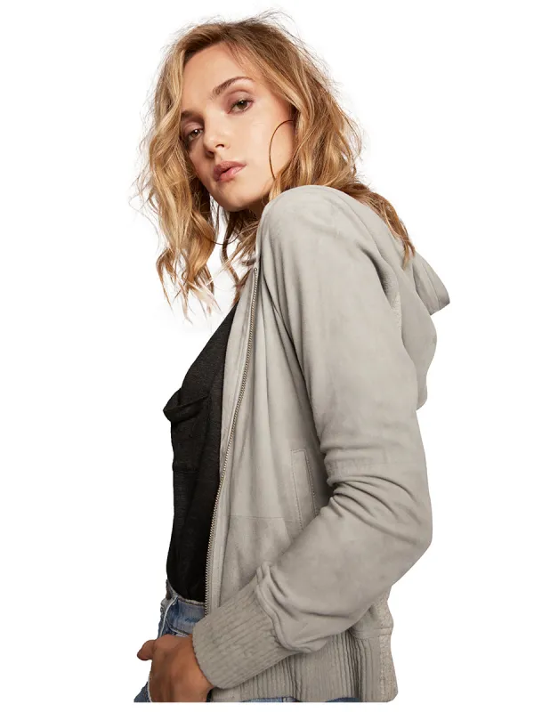 LUXE SHRUNKEN SUEDE HOODIE made by AS by DF