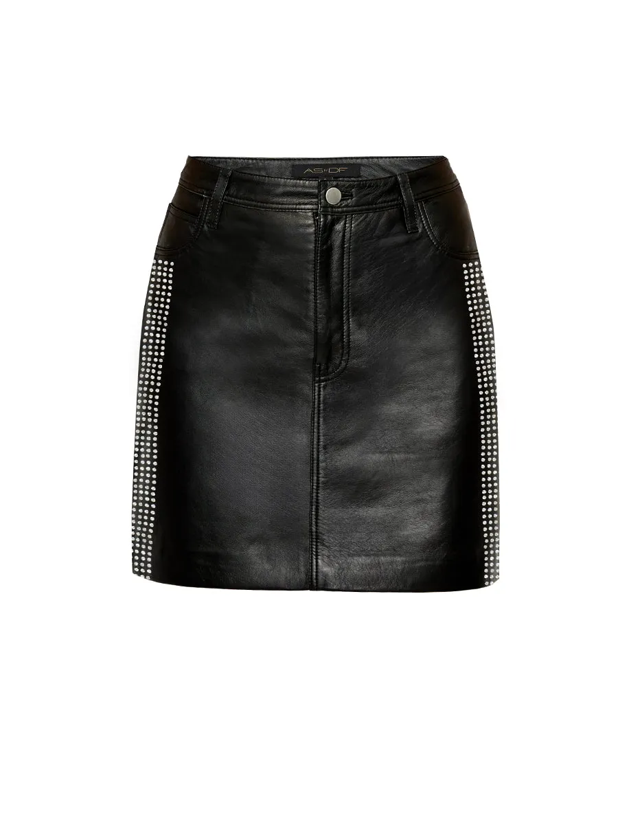 CURVE RYDER UPCYCLED LEATHER SKIRT sold by AS by DF product image thumbnail 5