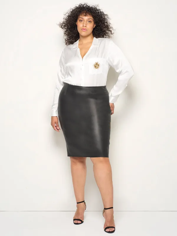 CURVE CLAUDE STRETCH LEATHER SKIRT sold by AS by DF
