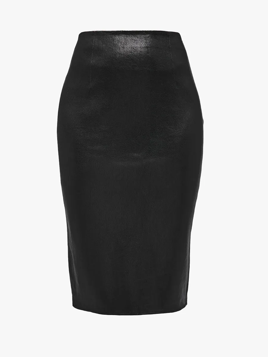 CURVE CLAUDE STRETCH LEATHER SKIRT sold by AS by DF product image thumbnail 5
