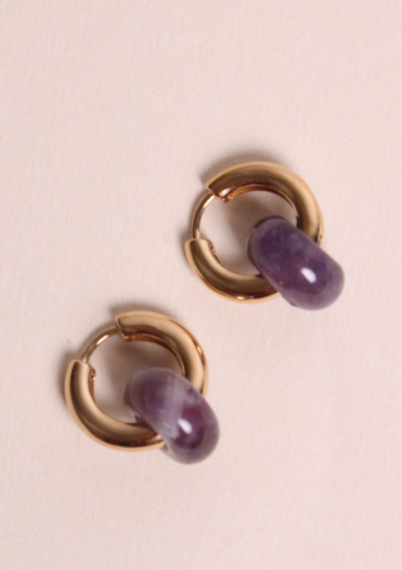 Boucles d'oreilles Tessa - donut améthyste sold by Waekura