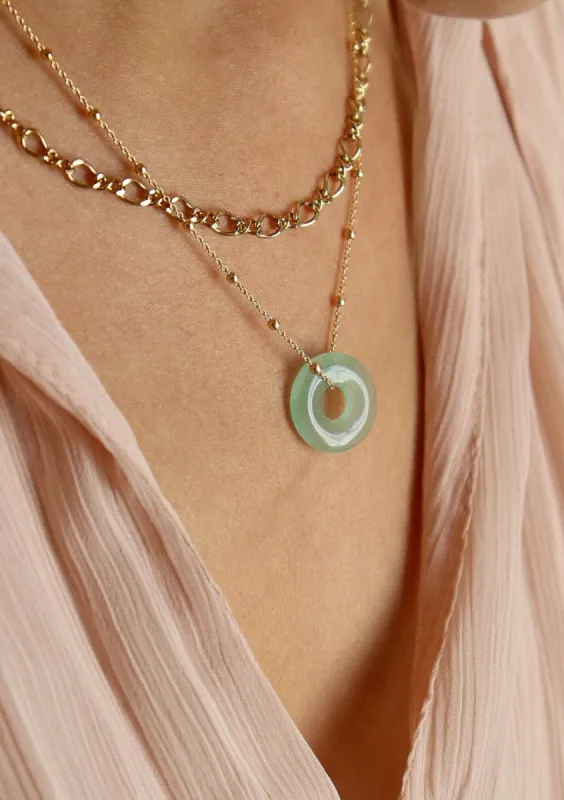 Collier Agate verte sold by Waekura