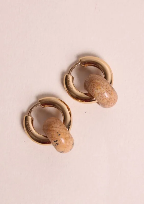 Boucles d'oreilles Tessa - donut jaspe sold by Waekura