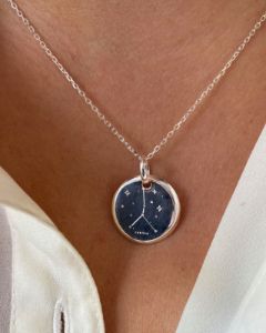 Collier constellation du Zodiaque argent sold by Waekura