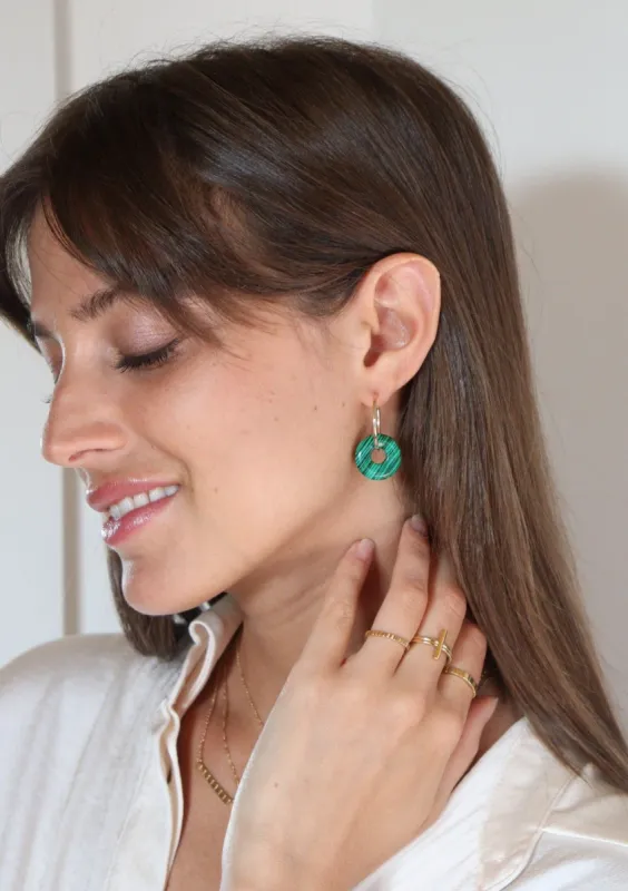 Boucles d'oreilles Malachite sold by Waekura