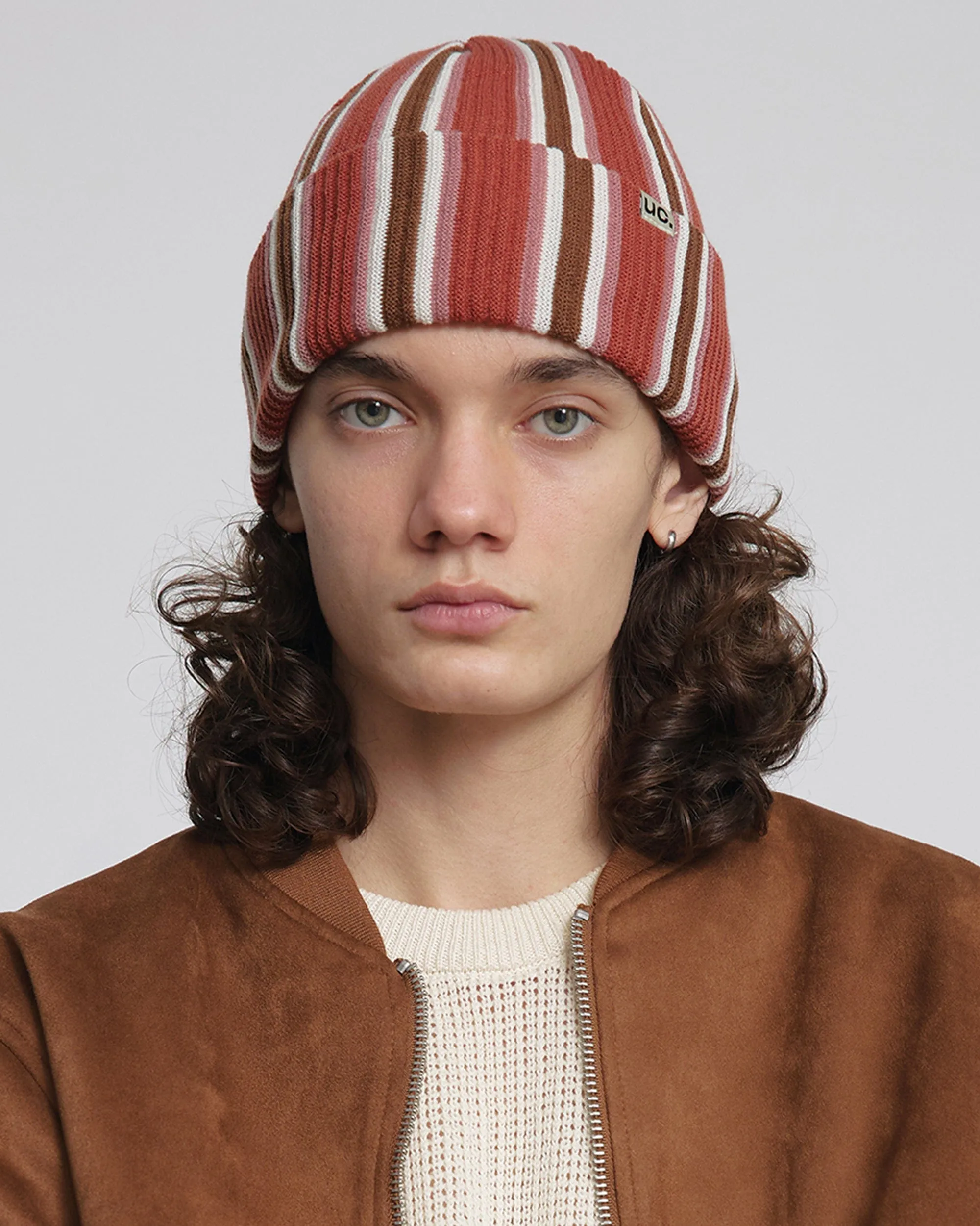 BEANIE / VERTICAL STRIPE / BRICK sold by Undercontrol product image thumbnail 2