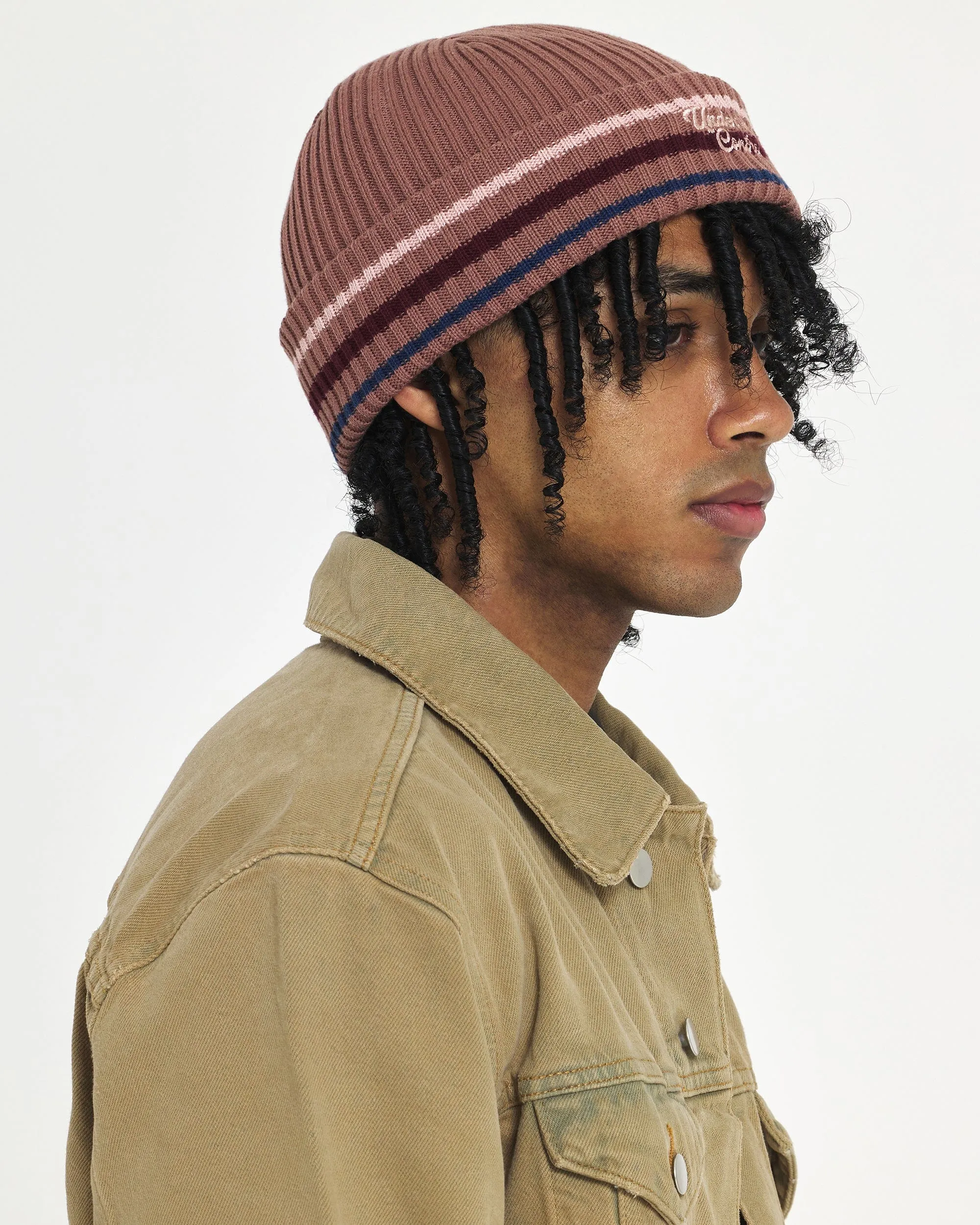 BEANIE / FLORAL SCRIPT / M STRIPE / D PINK sold by Undercontrol product image thumbnail 2