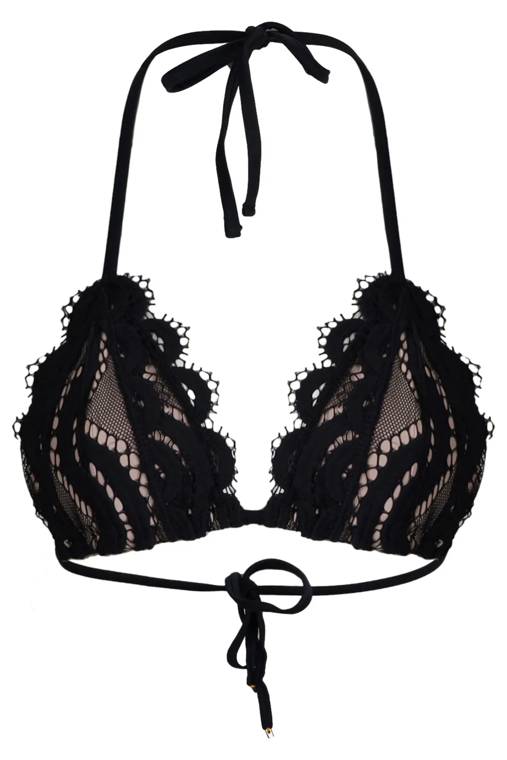 Lace Tri Top Midnight sold by Sand Dollar