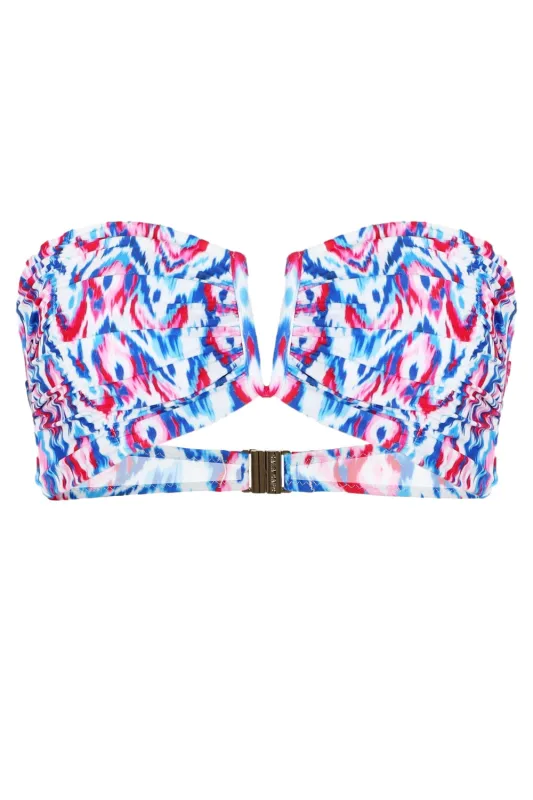 Aidy Rouched Bandeau Top Aqua Pop sold by Sand Dollar