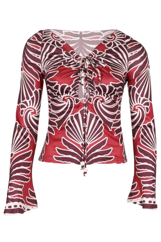 Sienna Sleeved Top Brodie Red sold by Sand Dollar