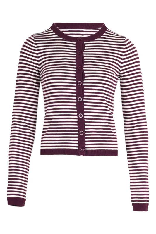 Mischief Long Sleeve Knit Top Wine Stripe made by Seven Wonders