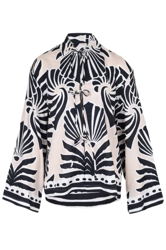 Clementine Sleeved Top Brodie Sand sold by Sand Dollar