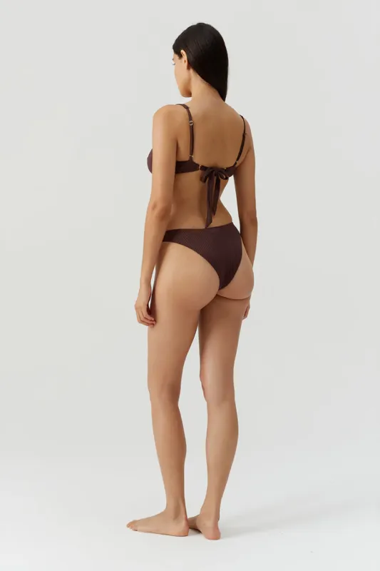 Noto Bikini Bottom Brown Ribbed sold by Sand Dollar