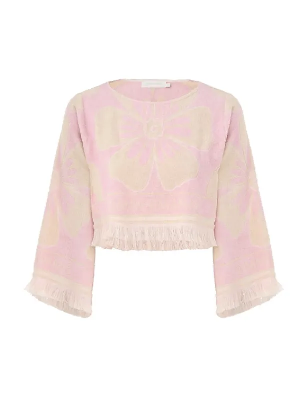Pop Long Sleeve Towelling Top sold by Sand Dollar