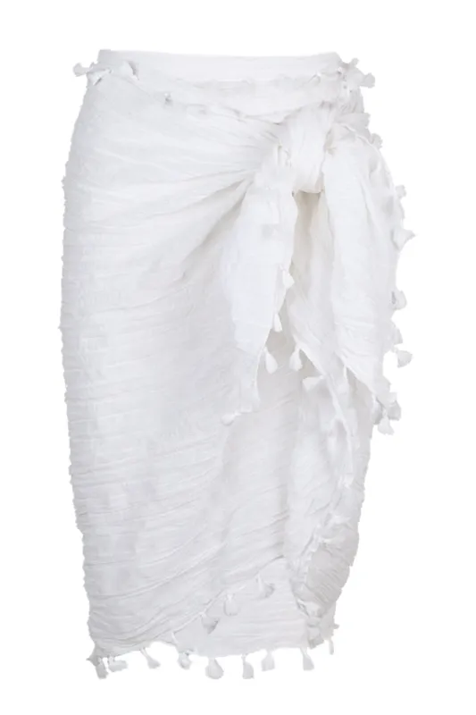 Beach Edit Cotton Gauze Sarong White sold by Sand Dollar