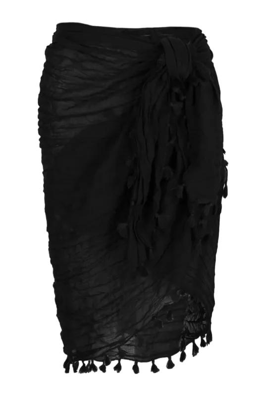 Textured Cotton Beach Wrap Black sold by Sand Dollar