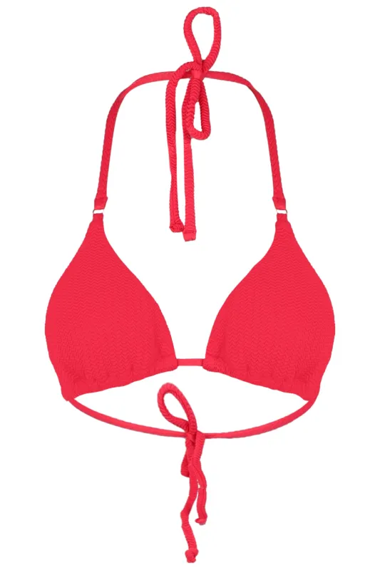 Slide Tri Bikini Top Chili Red sold by Sand Dollar