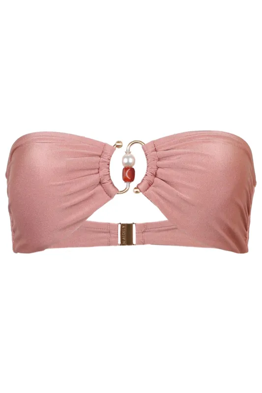 Palermo Ring Front Bandeau Bikini Top Mocha sold by Sand Dollar