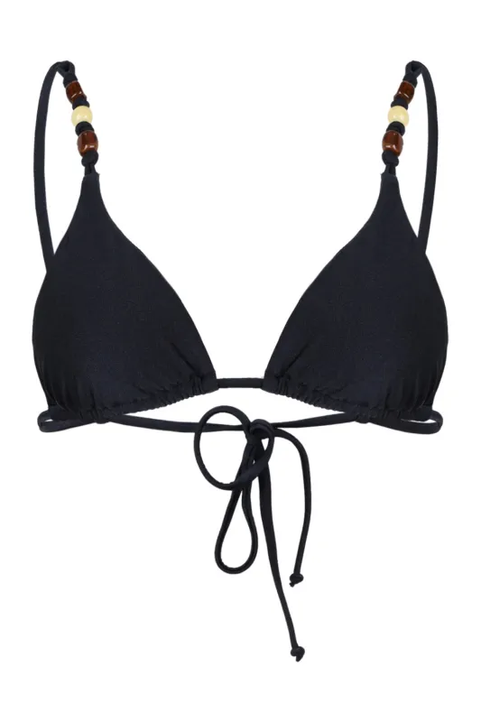 Palermo Slide Tri Bikini Top Black sold by Sand Dollar