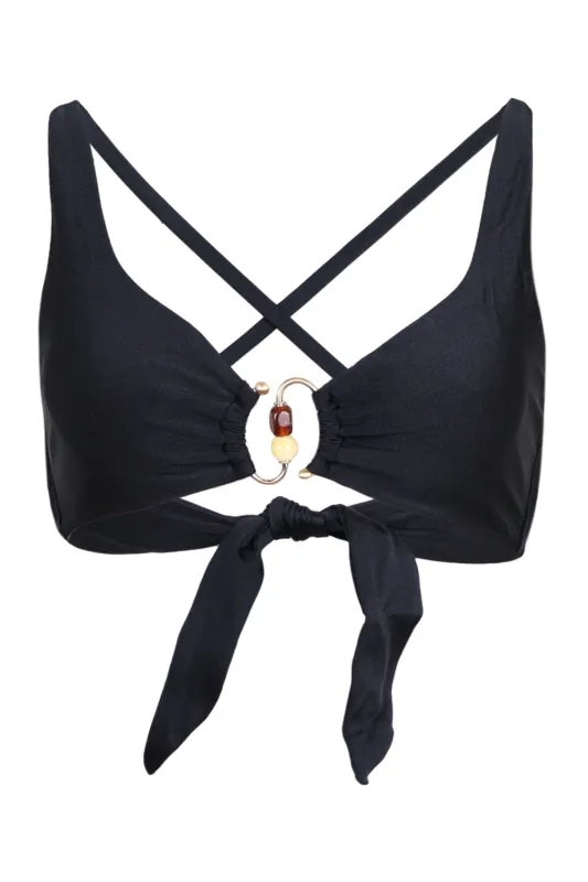 Multi Fit Longline Tri Bra Black made by Seafolly