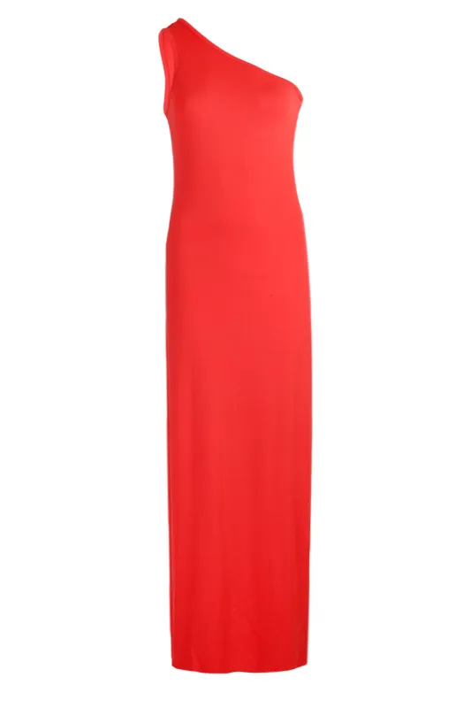 Jersey Rib One Shoulder Dress Flame made by Seafolly