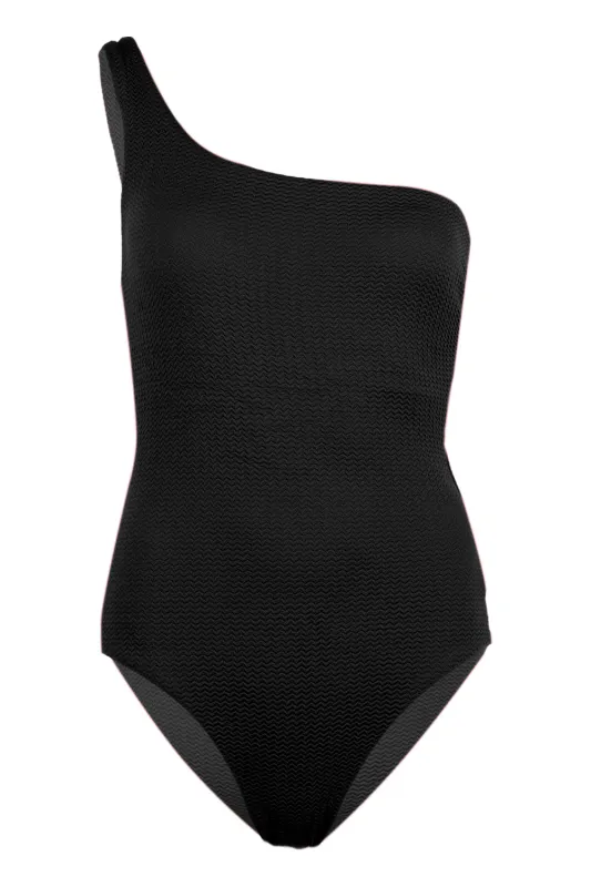 Sea Dive One Shoulder One Piece Black sold by Sand Dollar