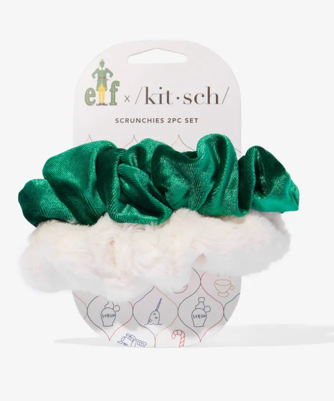 Elf x Kitsch Scrunchies 2pcs White Green sold by Sand Dollar